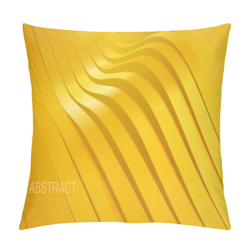 Personality  Orange Wavy Stripes Background. Abstract Papercut Decoration. 3d Topography Relief. Vector Realistic Illustration. Modern Cover Layout Template. Architectural Concept Pillow Covers