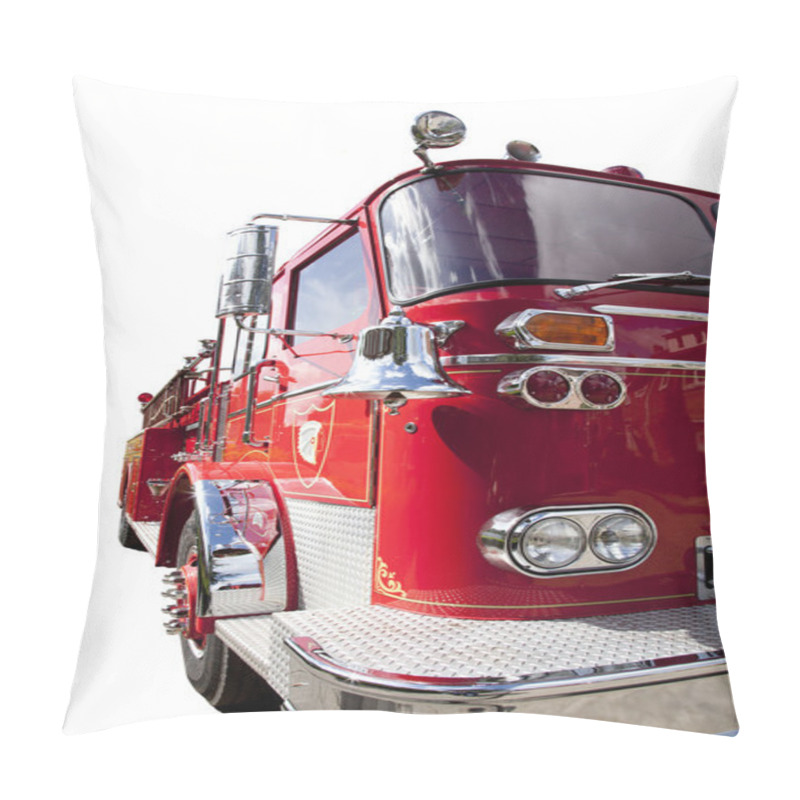 Personality  Front Side Of Old Fire Truck Isolated On White Pillow Covers