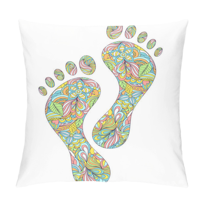 Personality  Human Footprints On White Background Pillow Covers