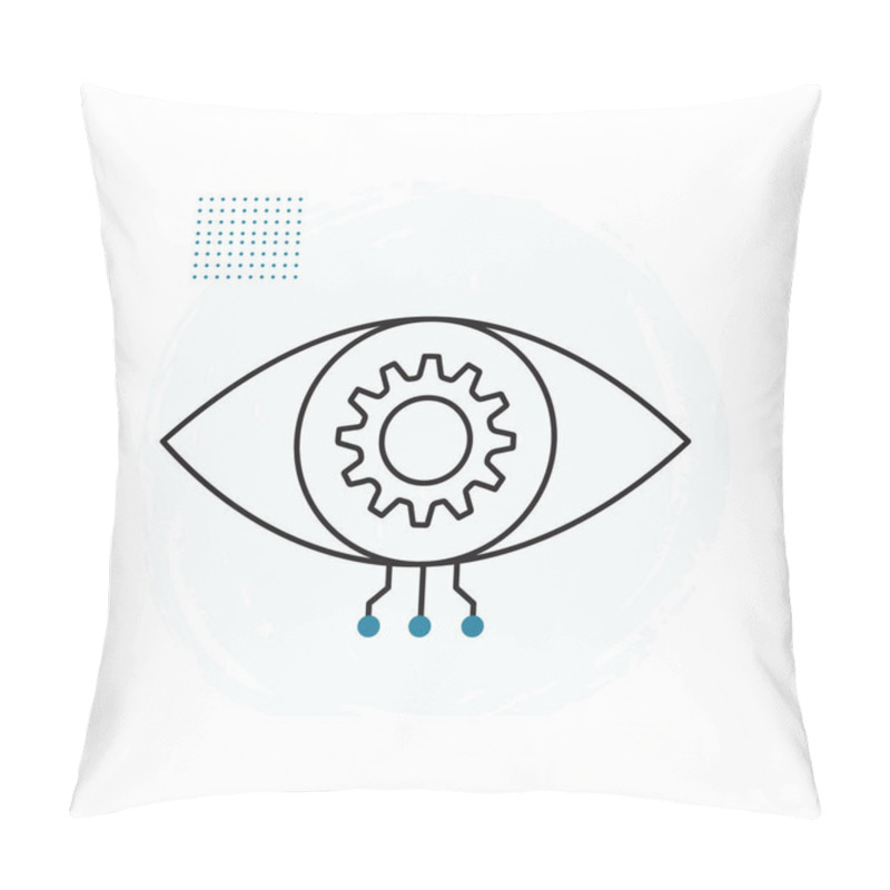 Personality  AI Smart Eye For Image Processing Vector Icon Design, Computer Vision, Deep Learning, Object Detection Pillow Covers