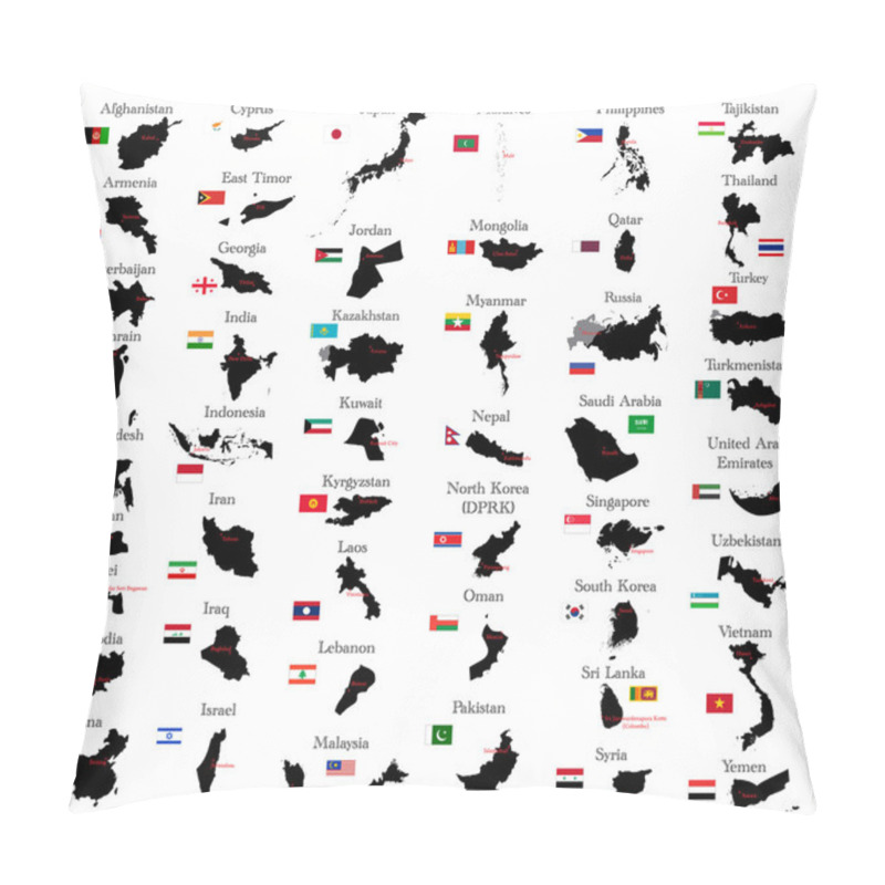 Personality  Countries Of Asia Pillow Covers