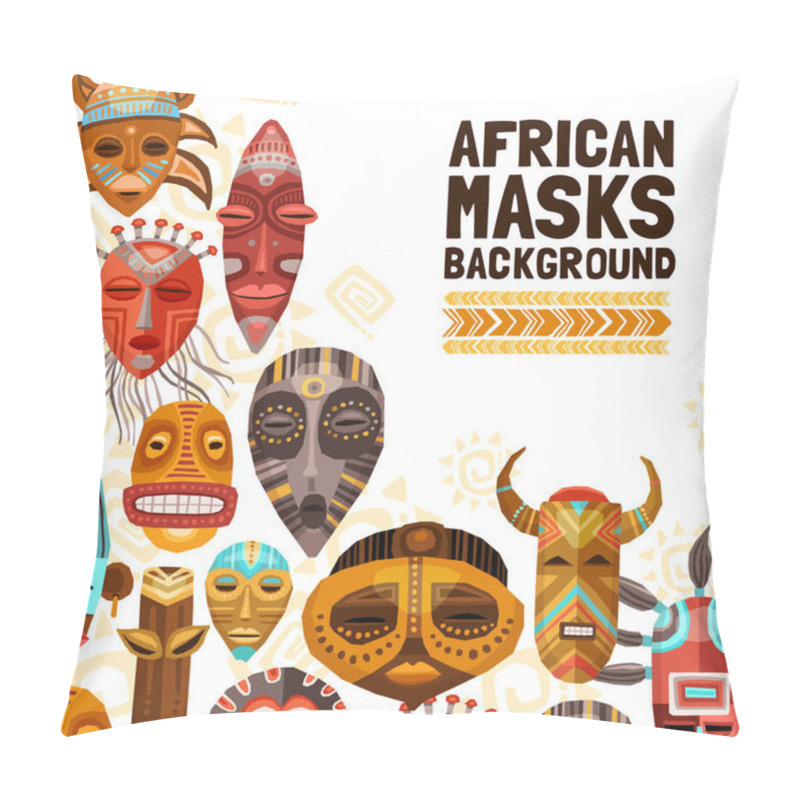 Personality  African Ethnic Tribal Masks Illustration Pillow Covers