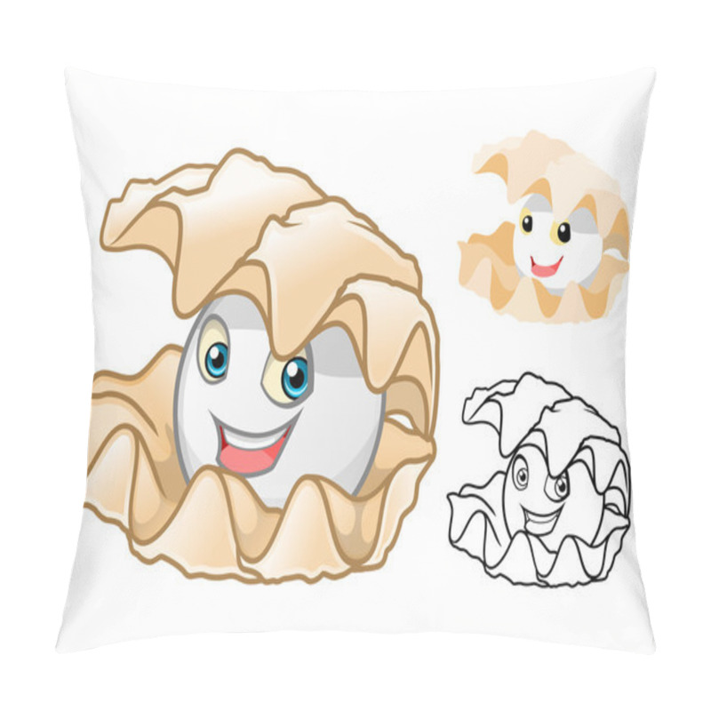 Personality  High Quality Pearl Shell Cartoon Character Include Flat Design And Line Art Version Pillow Covers