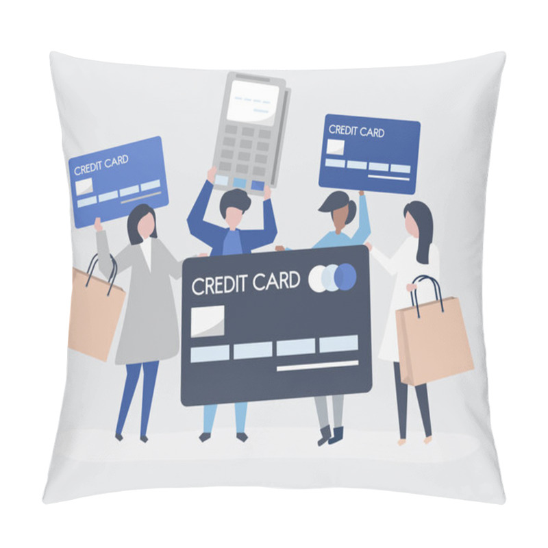 Personality  People Shopping With A Credit Card Pillow Covers