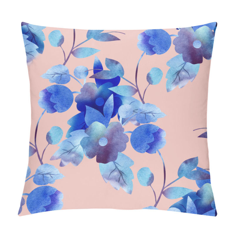 Personality  Blue Flower Pattern Pillow Covers