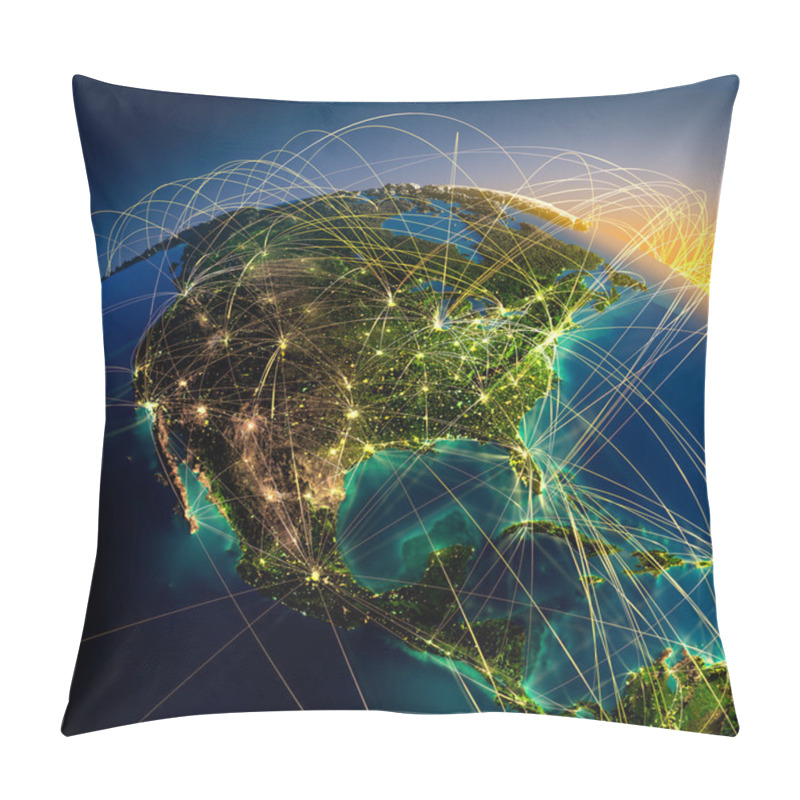 Personality  Main Air Routes In North America Pillow Covers