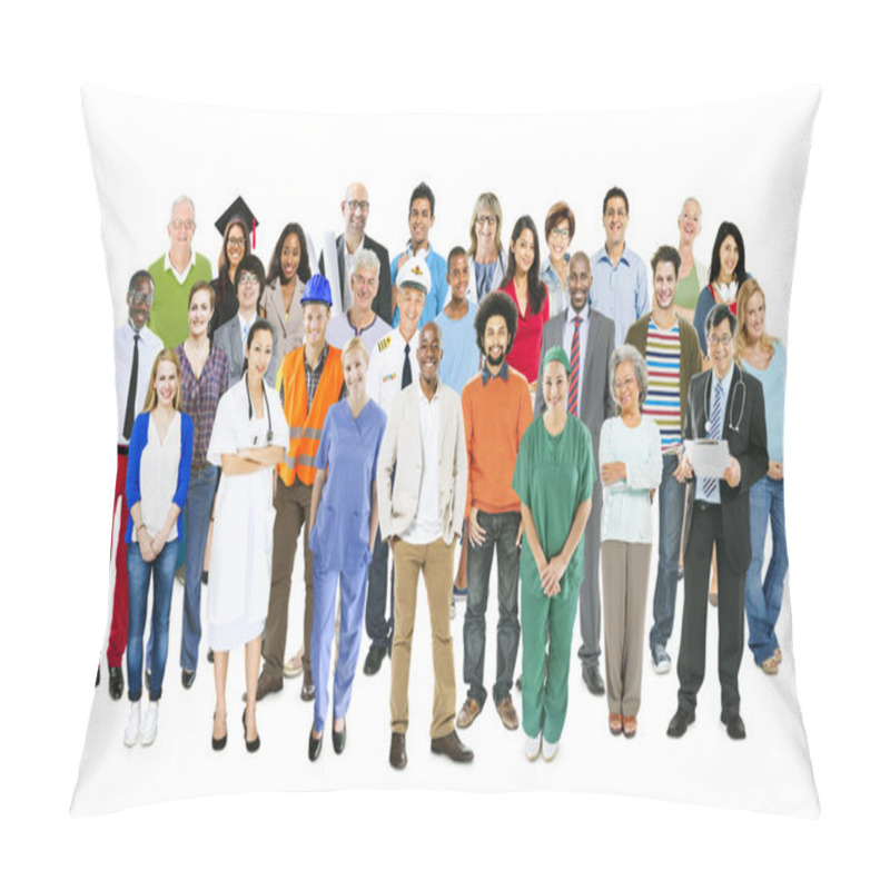 Personality  Multiethnic Mixed Occupations People Pillow Covers