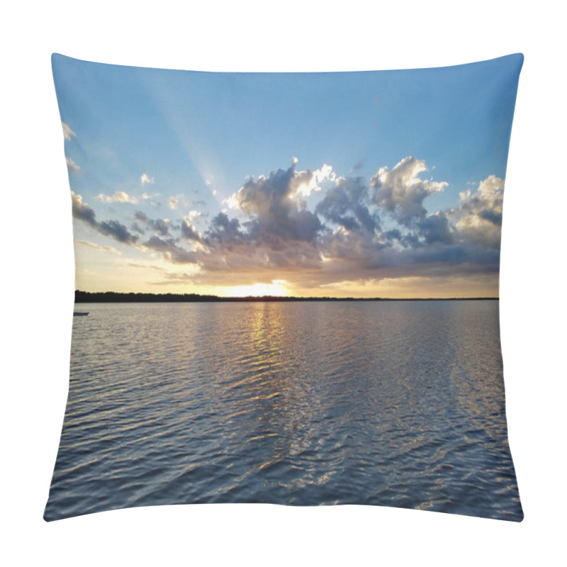 Personality  Distant Kayakers On Coot Bay In Everglades National Park At Sunset. Pillow Covers