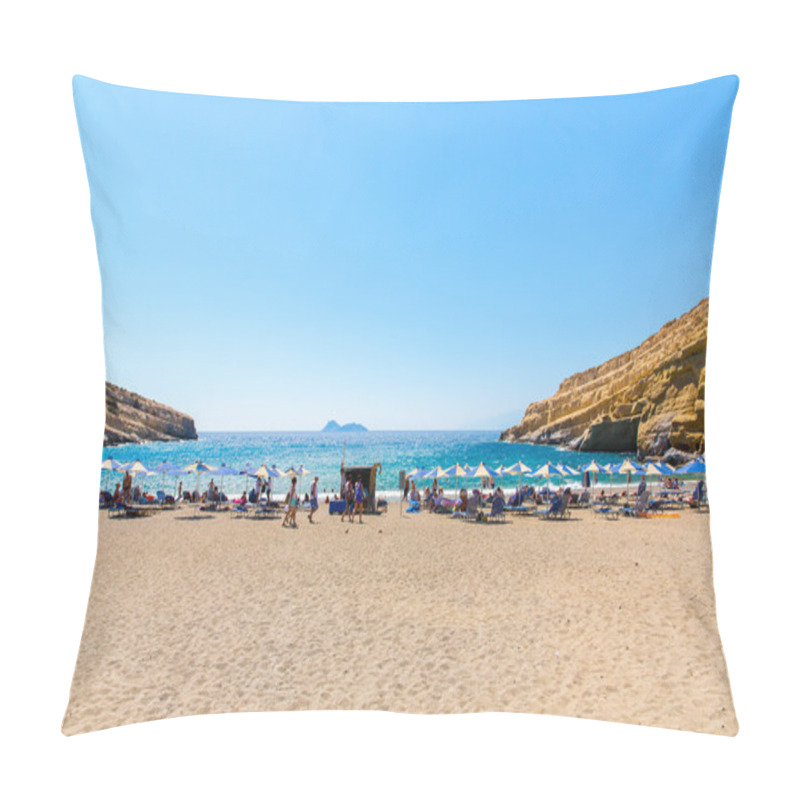 Personality  Pebbly Beach Matala, Greece Crete. Pillow Covers