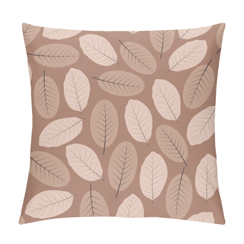 Personality  Floral Seamless Pattern Of Monochromatic Leaves Pillow Covers