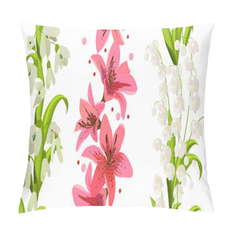 Personality  Samless Borders Made Of Flowers Pillow Covers