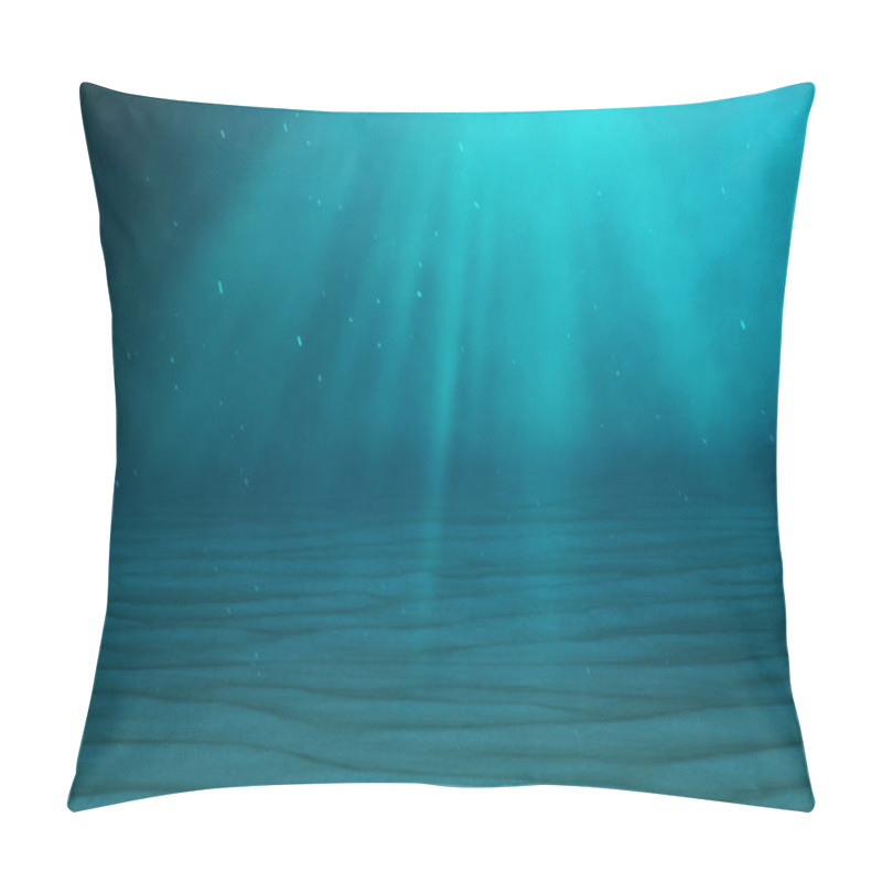 Personality  Underwater Blue Background In Sea, Ocean, With Volume Light. 3d Illustration Pillow Covers