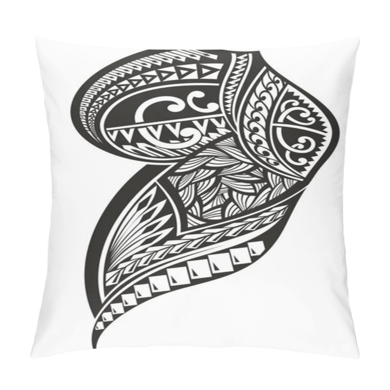 Personality  Maori Tattoo Design.Maori Ornament Sleeve Tattoo Including Ancient Indigenous Polynesian Style Pillow Covers