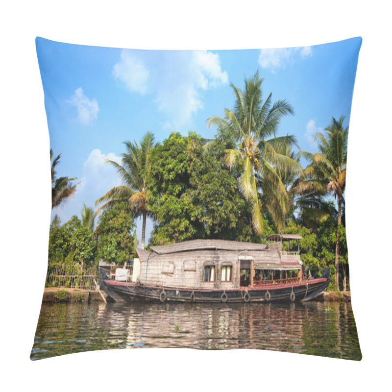 Personality  House Boat In Backwaters Pillow Covers