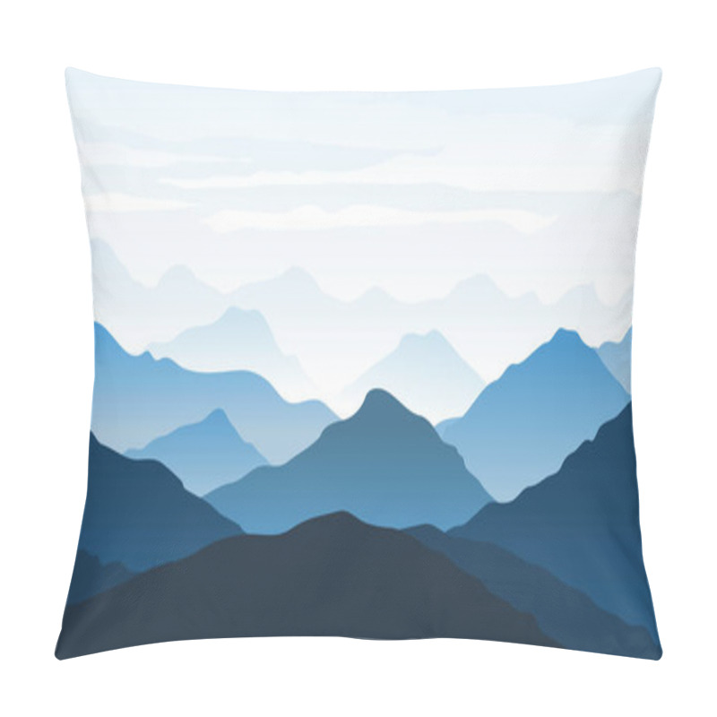 Personality  Blue Shades Of Mountains Landscape Nature Background Vector Pillow Covers