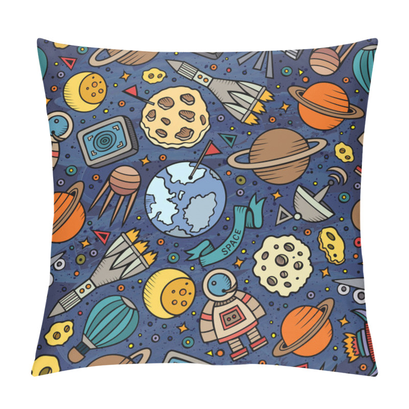 Personality  Cartoon Hand-drawn Space, Planets Seamless Pattern Pillow Covers