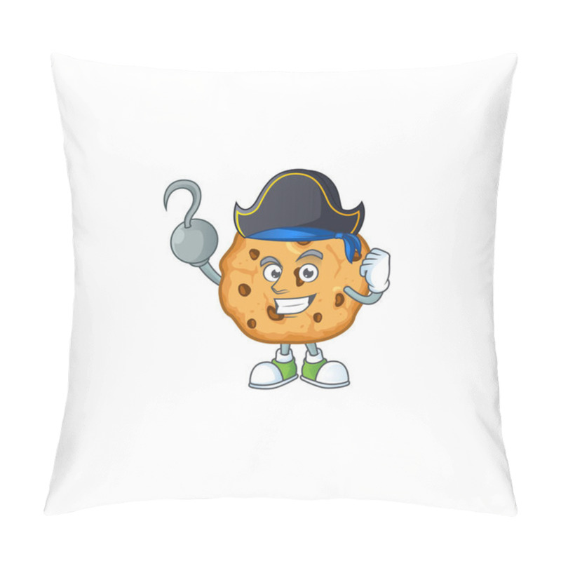 Personality  Calm One Hand Pirate Chocolate Chips Cookies Mascot Design Wearing Hat Pillow Covers