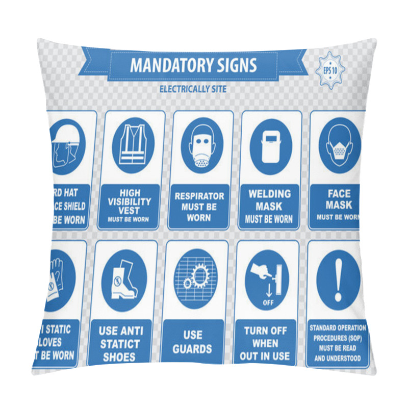 Personality  Electrically Mandatory Signs Pillow Covers