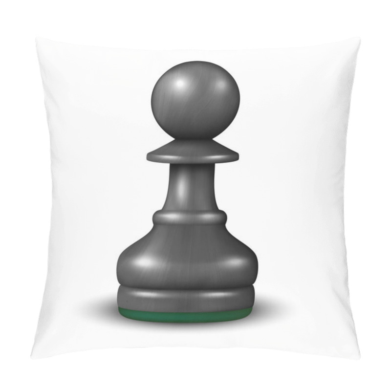 Personality  Vector 3d Realistic Black Wooden Chess Pawn Icon Closeup Isolated On White Background. Design Template. Game Concept. Chess, Chessmen. Stock Illustration Pillow Covers