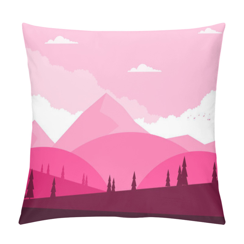 Personality  Simple Calm Mountain Forest Wild Nature Scene Landscape Monochrome Illustration Pillow Covers