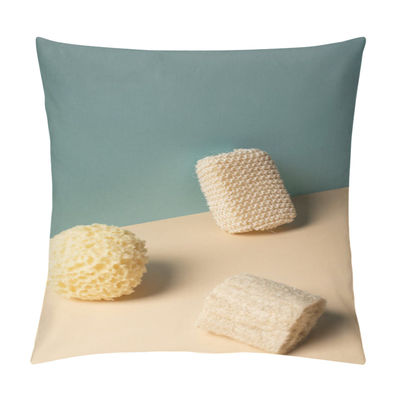 Personality  Sponges On Beige And Grey, Zero Waste Concept Pillow Covers