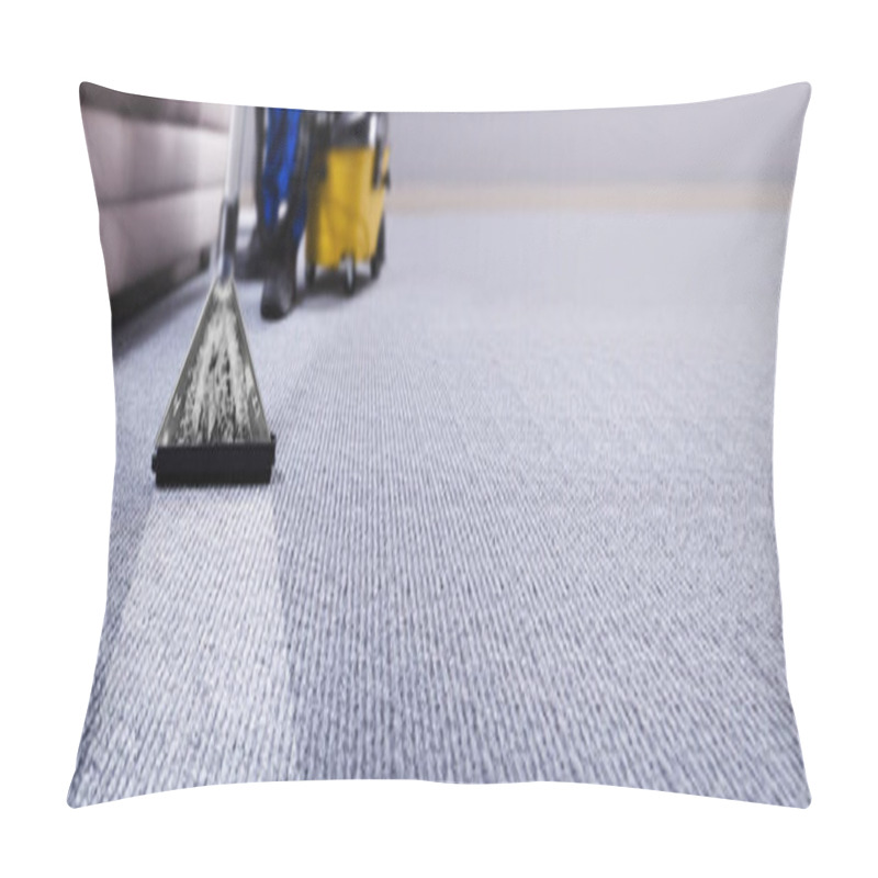 Personality  Professional Carpet Cleaning Service. Janitor Using Vacuum Cleaner Pillow Covers