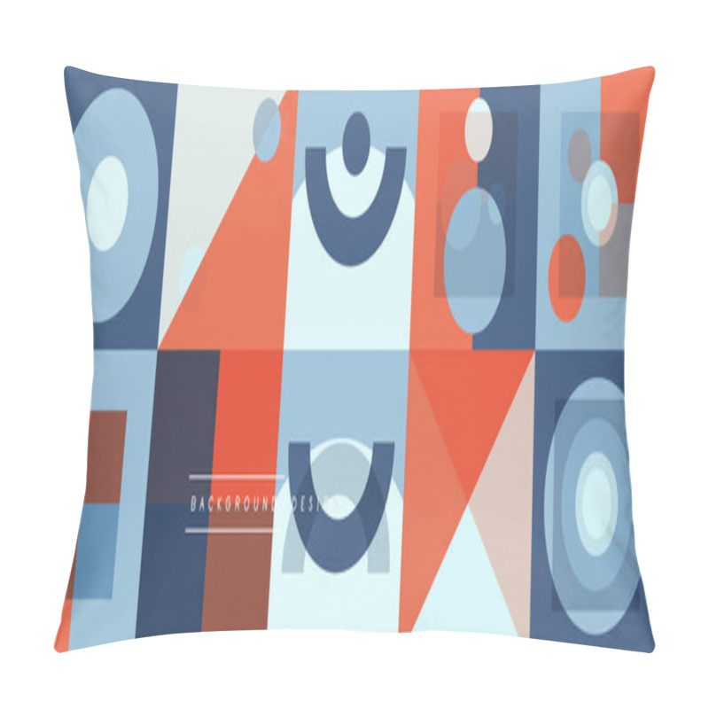 Personality  Neo Memphis Geometric Pattern With Circles, Squares And Lines. Pop Art Abstract Background For Covers, Banners, Flyers And Posters And Other Templates Pillow Covers