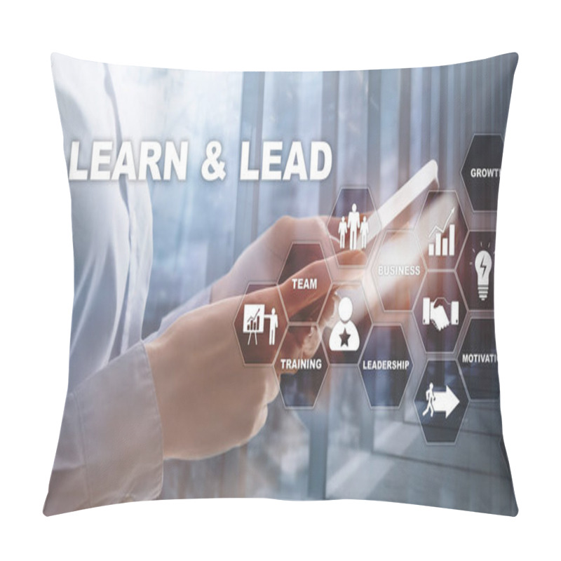 Personality  Learn And Lead Futuristic Concepts For Busines. Pillow Covers