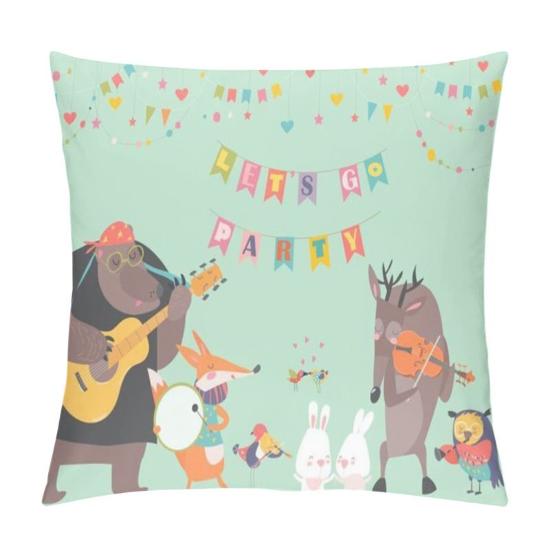 Personality  Cute Animal Music Band Pillow Covers