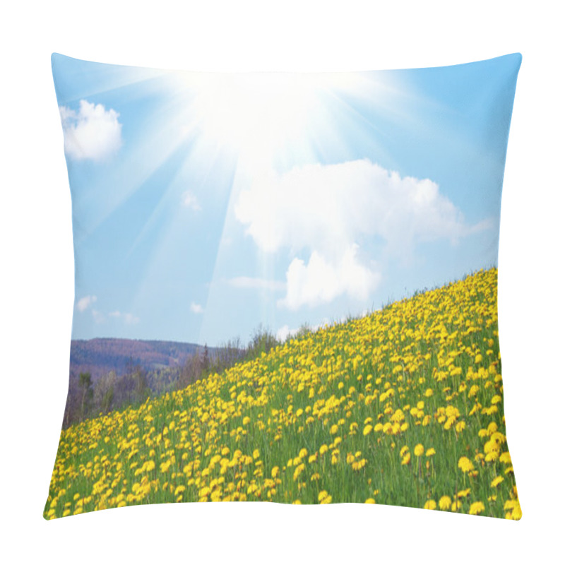 Personality  Yellow Dandelion Field Pillow Covers