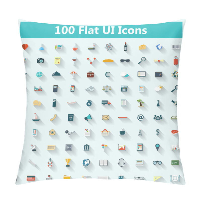 Personality  Set Of Modern Icons In Flat Design Pillow Covers