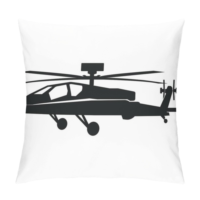 Personality  Silhouette Of A Military Attack Helicopter Pillow Covers