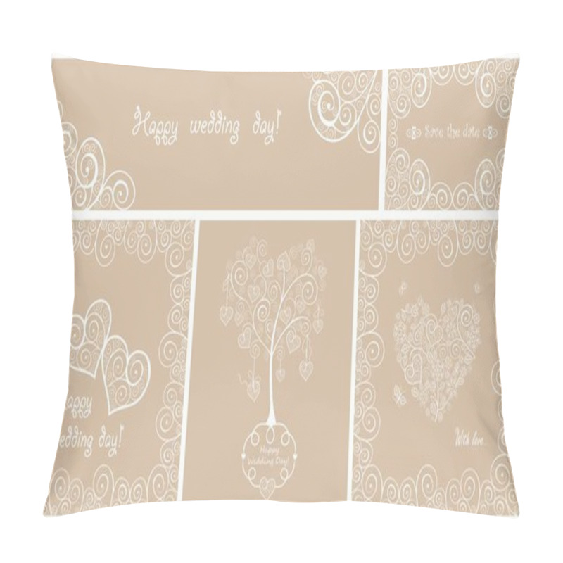 Personality   Wedding Greeting Cards With Decorative Curled Design Pillow Covers