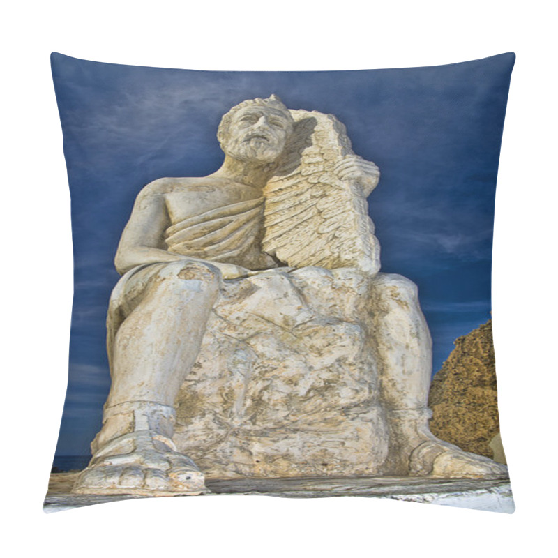 Personality  Daedalus Statue  Located In The Town Of Agia Galini (crete Island) Pillow Covers