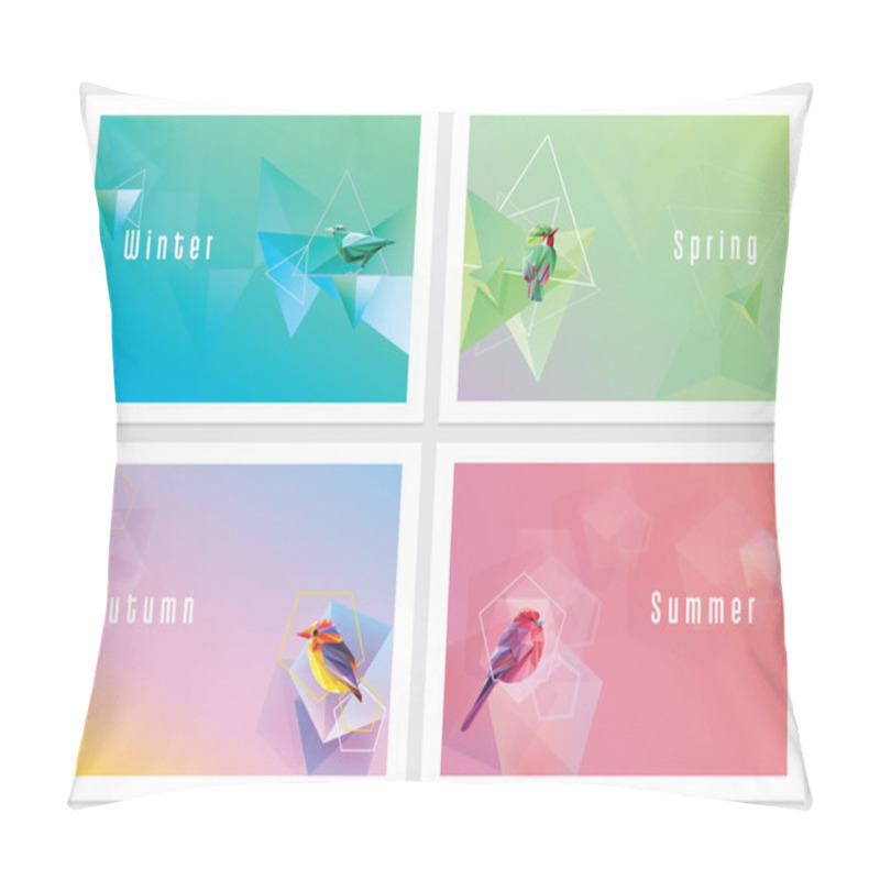 Personality  Wallpapers With Geometric Shapes And Birds.  Pillow Covers