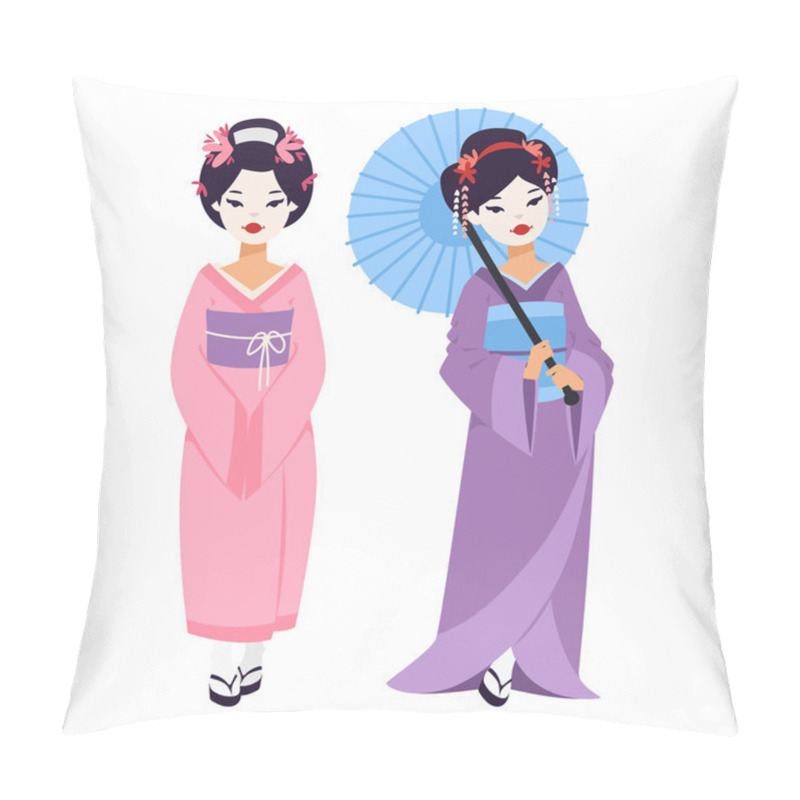 Personality  Vector Japanese Geisha Girl Pillow Covers