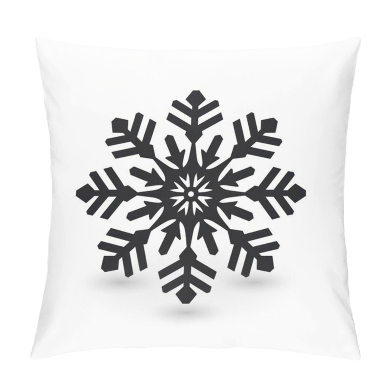 Personality  A Striking Black Snowflake Design With Intricate Details Against A White Background. Pillow Covers