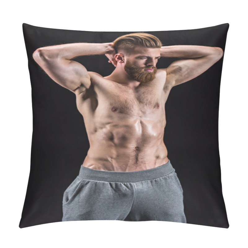 Personality  Shirtless Bodybuilder Posing  Pillow Covers