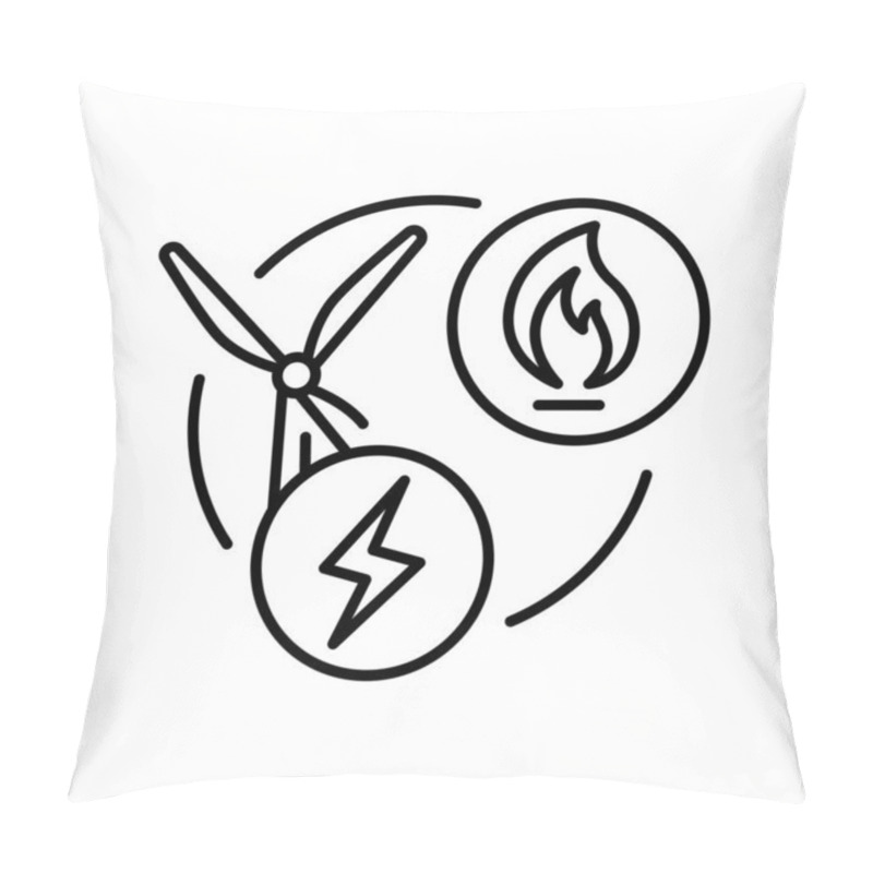 Personality  Power-to-Gas Line Black Icon. Sign For Web Page, Mobile App, Pillow Covers