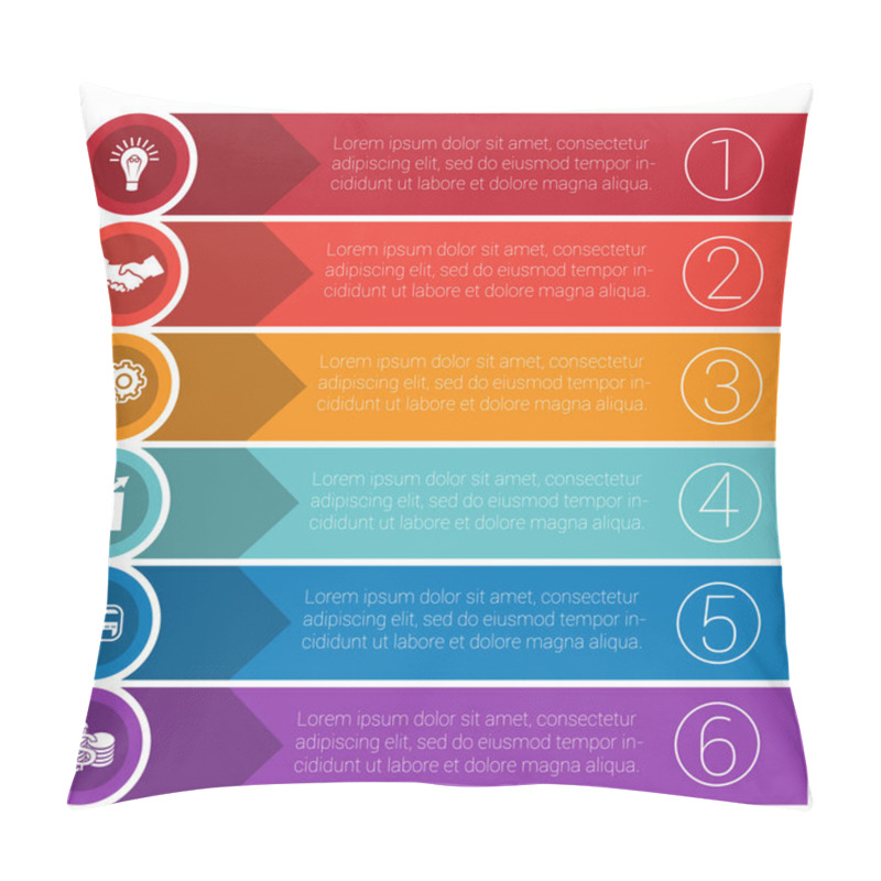 Personality  Templates Infographics From Strips For Six Positions. Pillow Covers