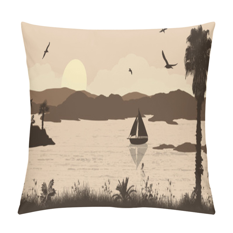 Personality  Sunset On Beautiful Tropical Seascape Pillow Covers