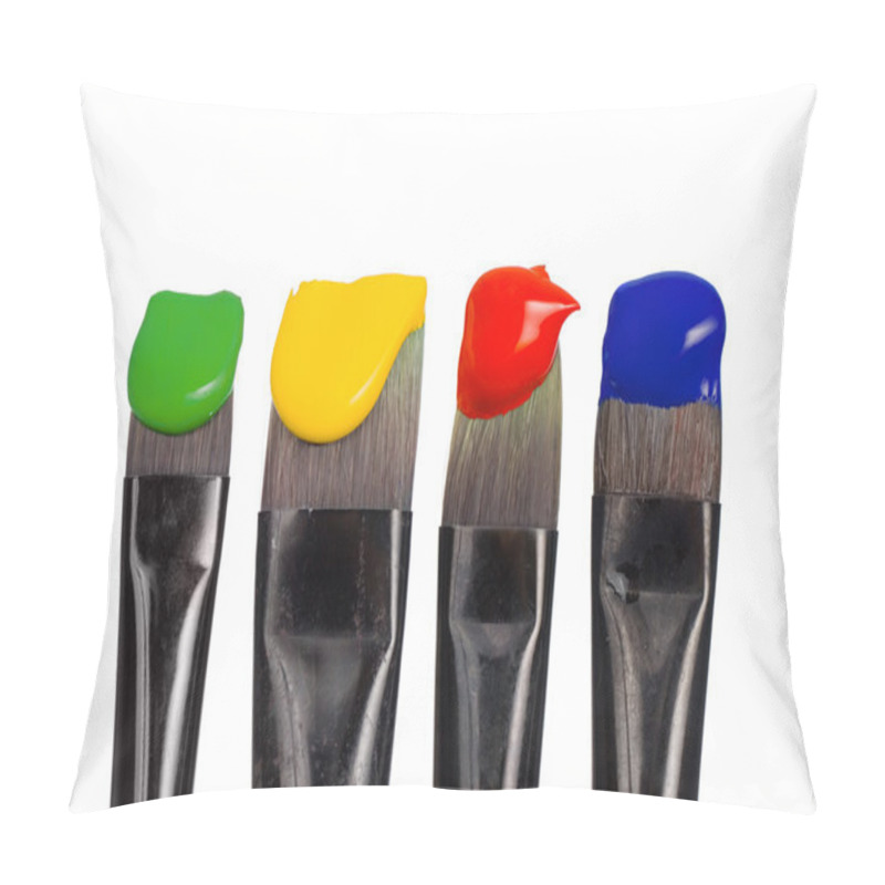 Personality  Isolated Paintbrushes With Paint Pillow Covers