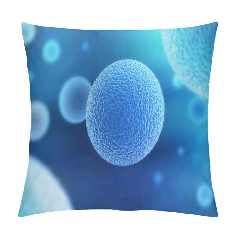 Personality  Flow Of Microorganisms In Blue Abstract Background Pillow Covers