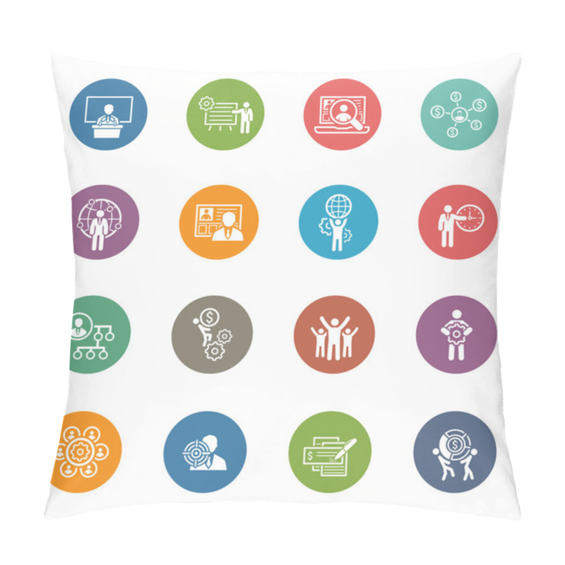 Personality  Flat Design Business Icons Set. Pillow Covers