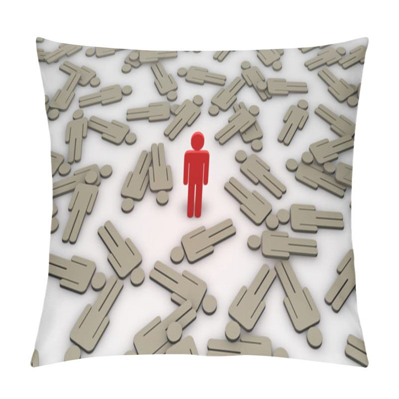 Personality  Epidemic (symbolic Figures Of People). 3D Illustration Rendering Pillow Covers