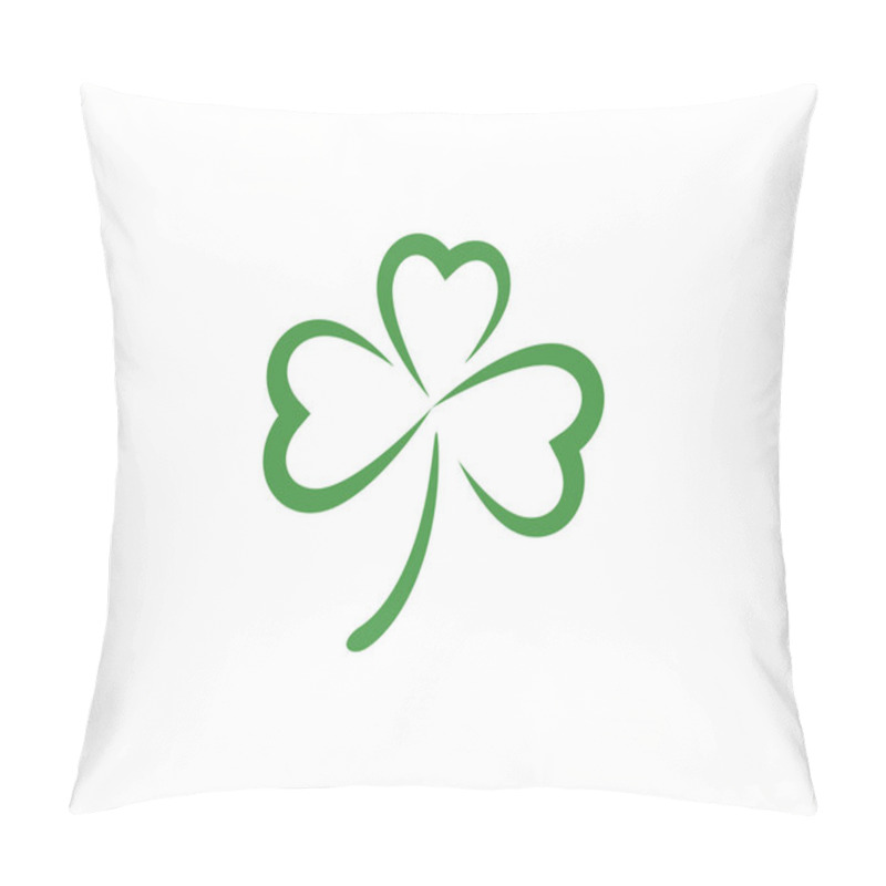 Personality  Green Clover Leaf Logo Template Design Vector Pillow Covers