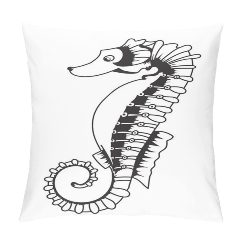 Personality  Vector Illustration Of A Sea Horse   Pillow Covers