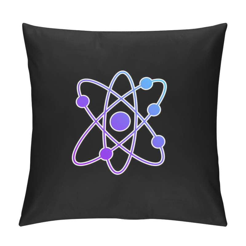 Personality  Atom Blue Gradient Vector Icon Pillow Covers