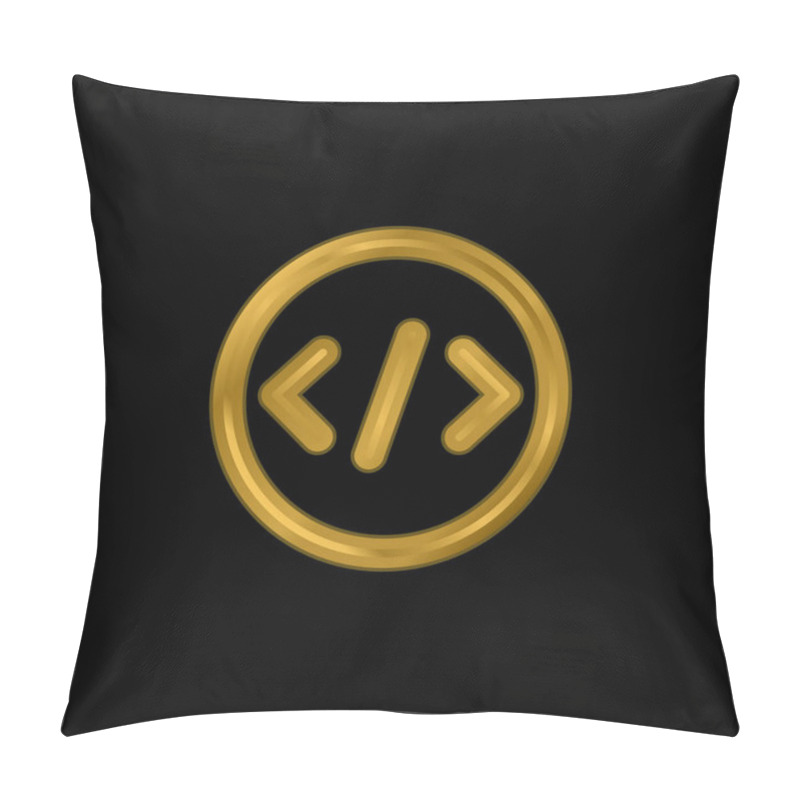 Personality  Bracket Gold Plated Metalic Icon Or Logo Vector Pillow Covers