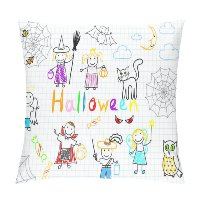 Personality  Vector Sketches Happy Children's Pillow Covers